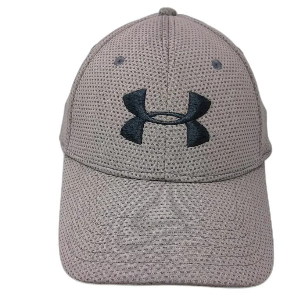 Under Armour Baseball Cap Gray XL Fitted HeatGear Textured Polyester Sport Hat